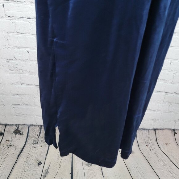 NWT Lauren Ralph Lauren Blue Velvety Velour Zip Long Sleeve Robe Size Small S - Picture 11 of 15